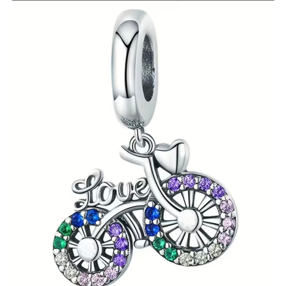 Unbranded Jewelry - Women's Bicycle Love Charm, One Size, Silver Multicolor